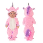 2021 Одежда для новорожденных, подходит 17 дюймов 43 см для ухода за ребенком для мам кукла аксессуары для одежды, красный, фиолетовый, голубой костюм Единорог Для малышей подарок на день рождения