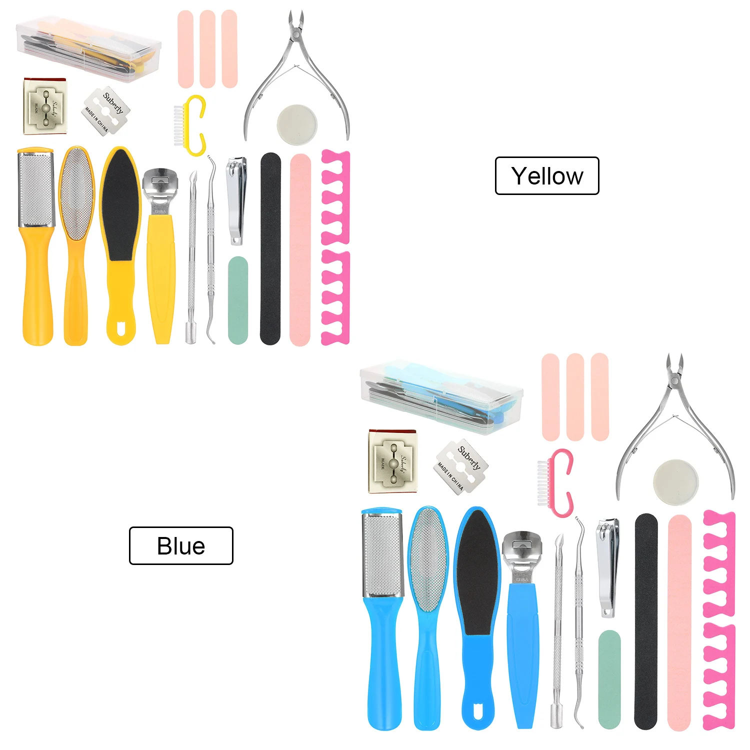 Набор инструментов для педикюра пилка ногтей средство пилинга 20 шт.|Инструмент