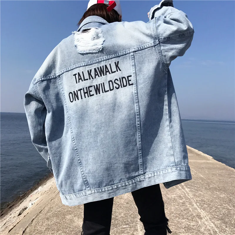 Женская джинсовая куртка ZQLZ винтажная Повседневная однобортная с вышитыми