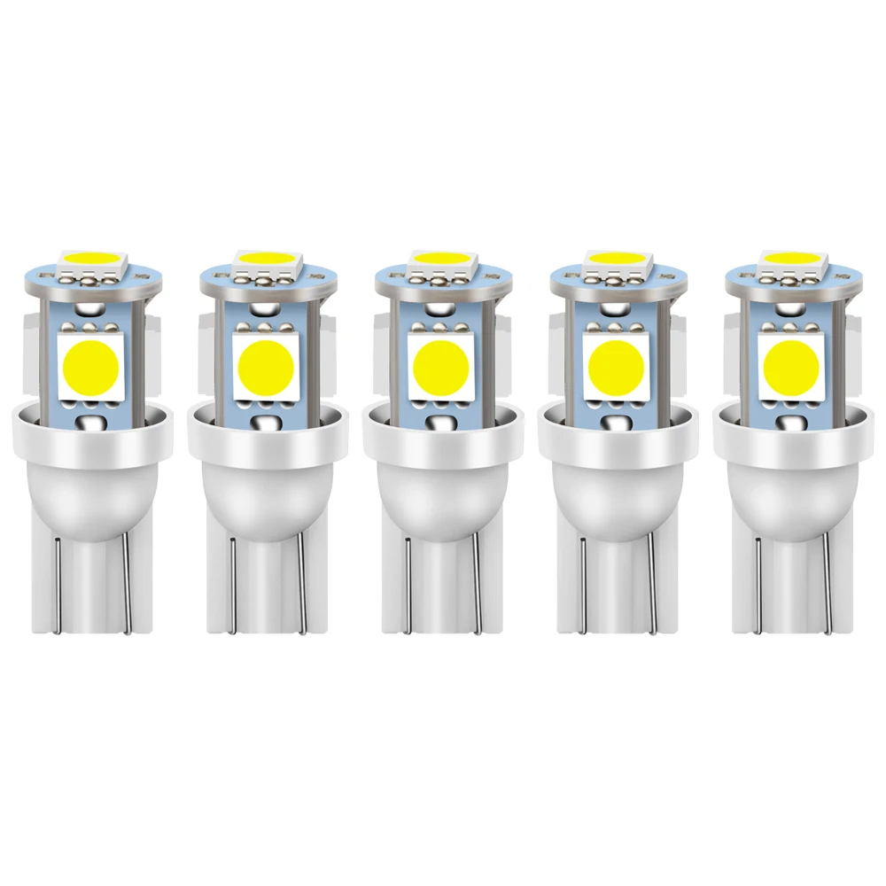 5X Led W5W T10 светодиодный светильник 5050 SMD Автомобильная Клинообразная лампа для Honda