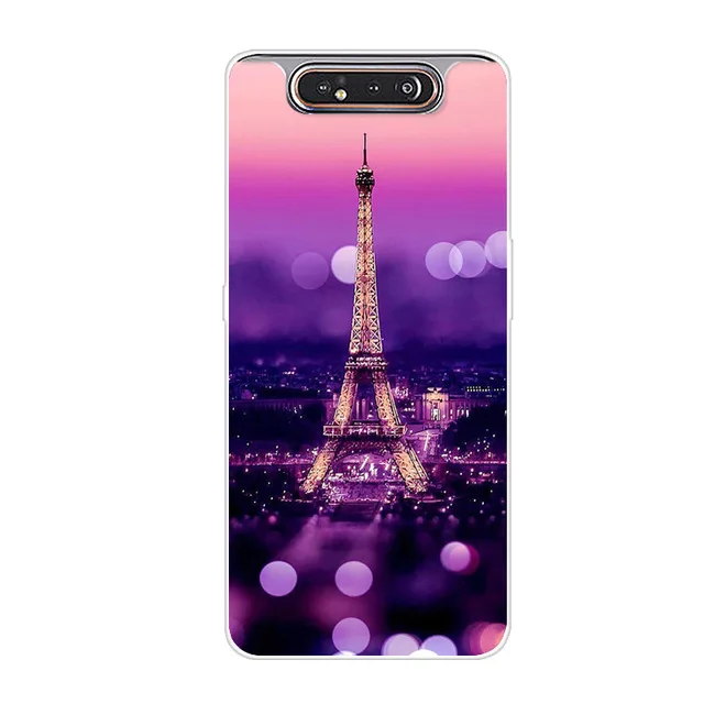 Чехол для телефона Samsung Galaxy A80 силиконовый чехол с цветочным рисунком мягкий из