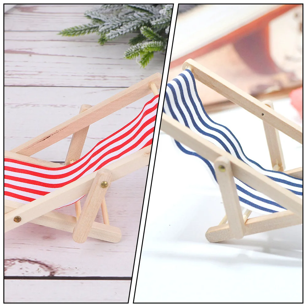 

2Pcs Mini Wooden Recliner Decor Recliner Lovely Recliner Props