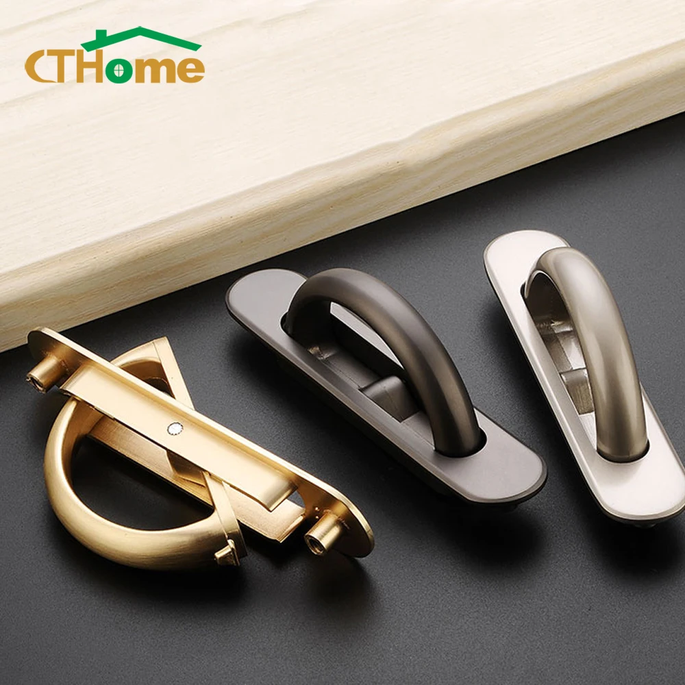 

NEW Hidden Door Handle Zinc Alloy Embedded Flush Door Pull Cover Floor Tatami Sliding Drawer Cabinet Furniture Hardware Fitting