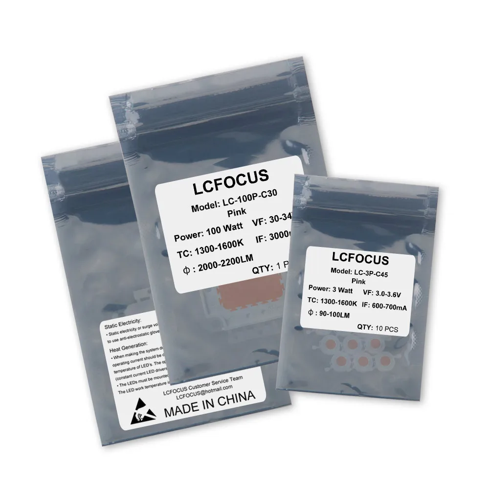 1 Вт 3 5 10 20 30 50 100 Розовый Светодиодный чип COB SMD диод 1300 1600K DIY лампы Blubs для