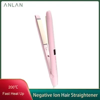 anlan professional 2 in 1 portable hair curler hair straightener flat iron hairs straightening corrugated iron styling tool