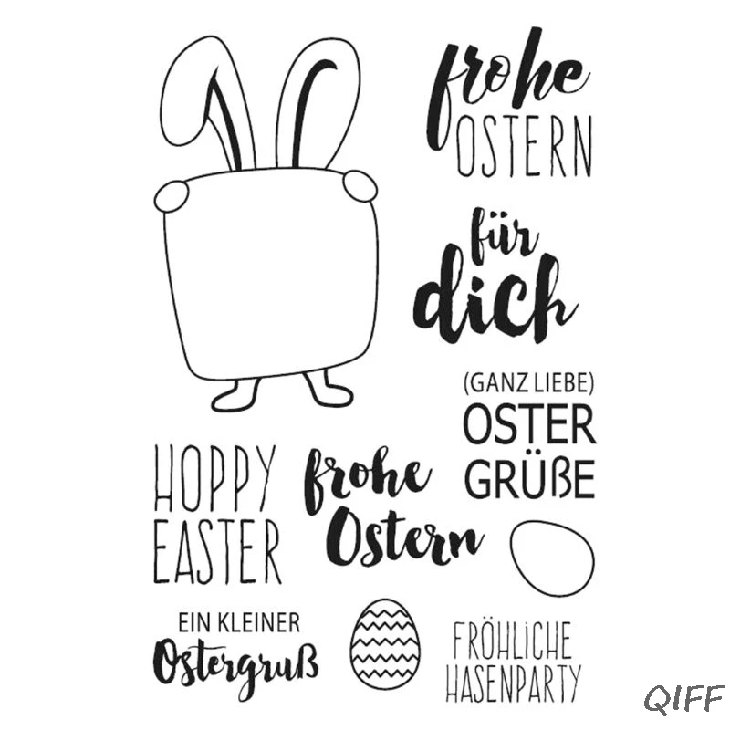 Немецкий Пасхальный силиконовый прозрачный штамп печать DIY Скрапбукинг