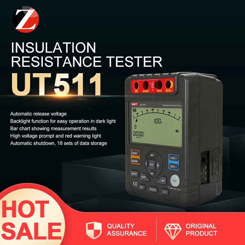 Цифровые измерители сопротивления изоляции новейший UNI T UT511 1000V 10Gohm вольтметр с