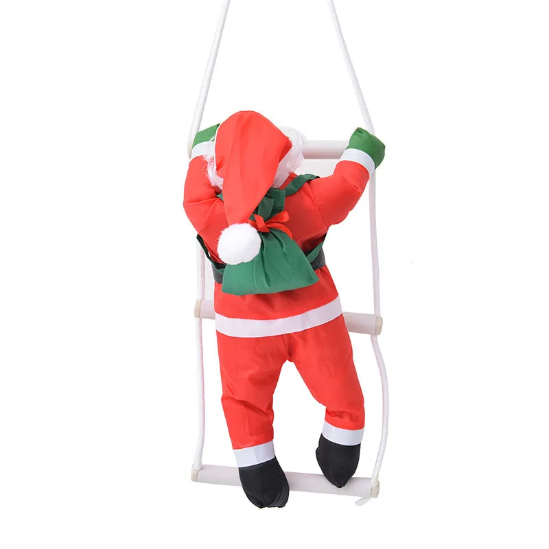 

New Christmas Ornament Toys Christmas Santa Claus Dolls Climbing On Rope Ladder Xmas Trees Hanging Home Party Decoration BE78