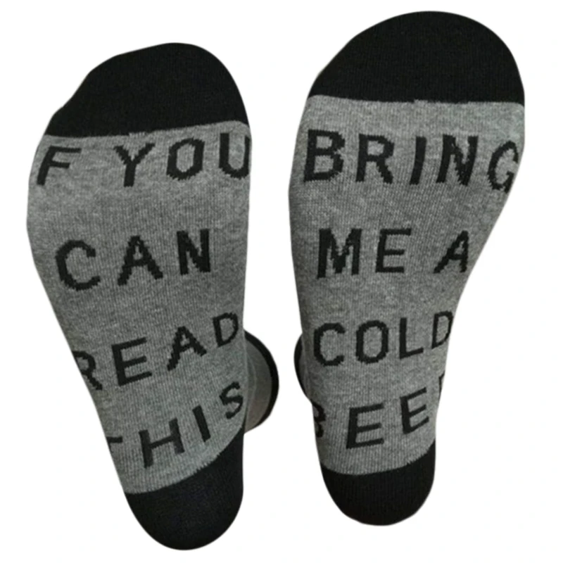 Unisex Novelty Funny Saying Cotton Crew Socks If You Can Read This Bring Me Beer English French Letters Hosiery Gifts