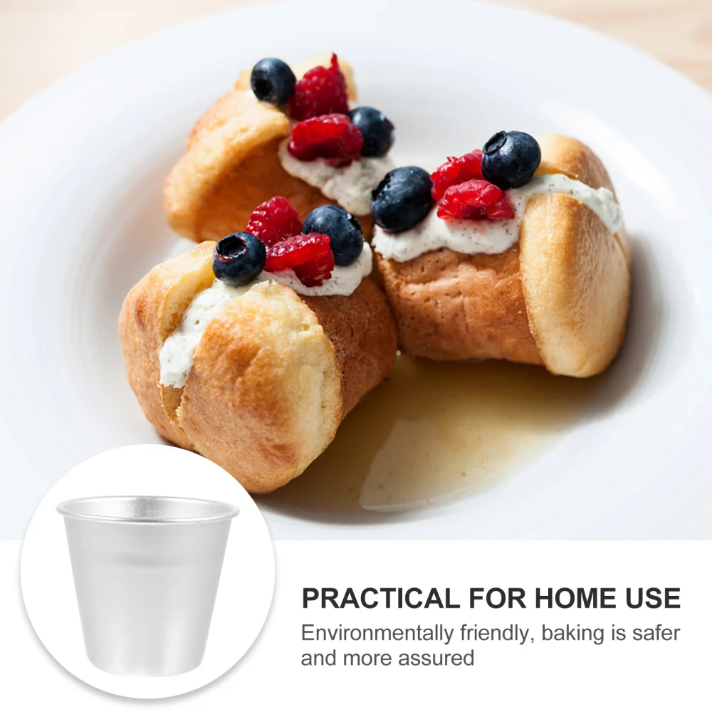 

15pcs Aluminum Alloy Baking Molds Cake Molds Pudding Molds Pudding Cups (Silver)