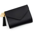 Женский простой короткий кошелек с кисточками, монетница, держатель для карт, красная сумка