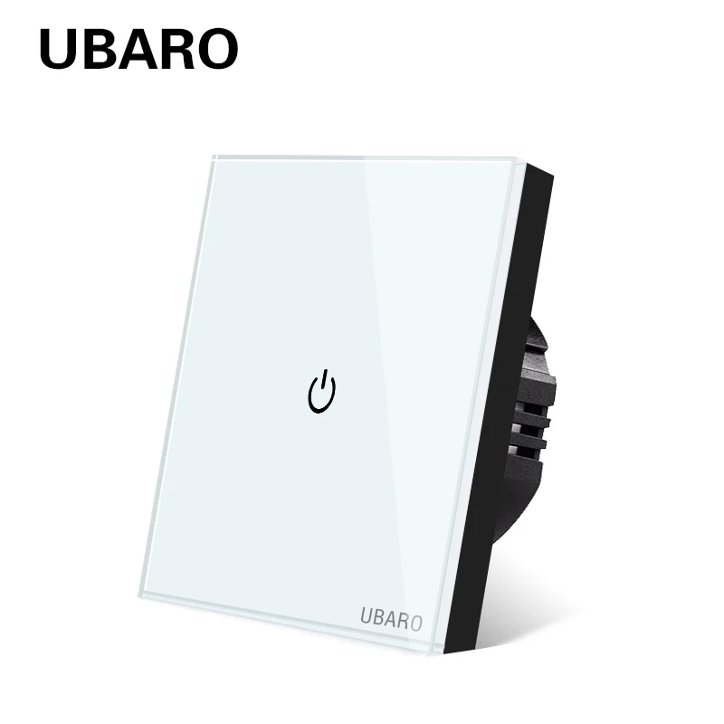 UBARO белый кристалл стеклянная панель светильник настенный сенсорный выключатель