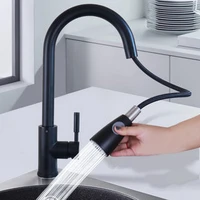 kitchen pull faucet retractable hot and cold rotating faucet single hole detachable nozzle faucet stainless steel sink