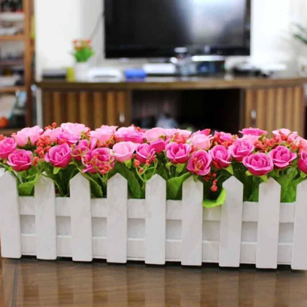 30 см деревянный забор садовый набор оптовая продажа искусственные цветы цветок