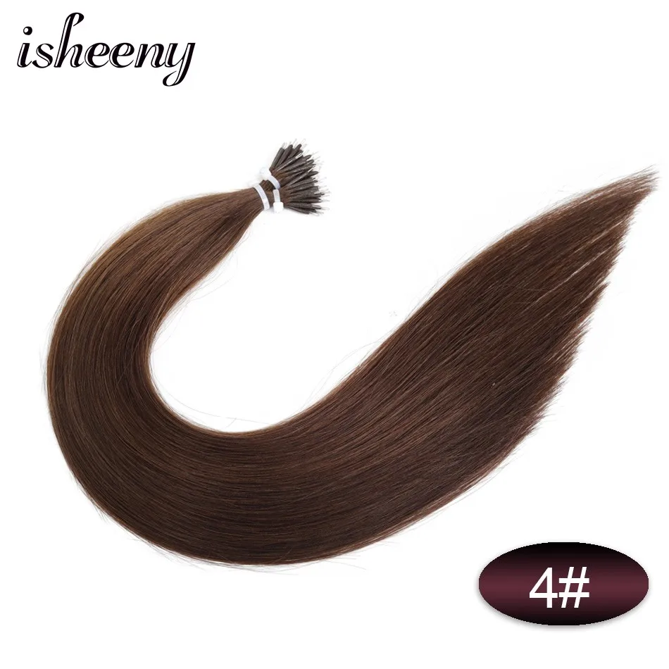 #4 Isheeny 1" 18" 2" волосы Remy для наращивания с микро-бусинами в нано кольцах человеческие волосы прямые 9 цветов блонд европейские волосы - Цвет: #4