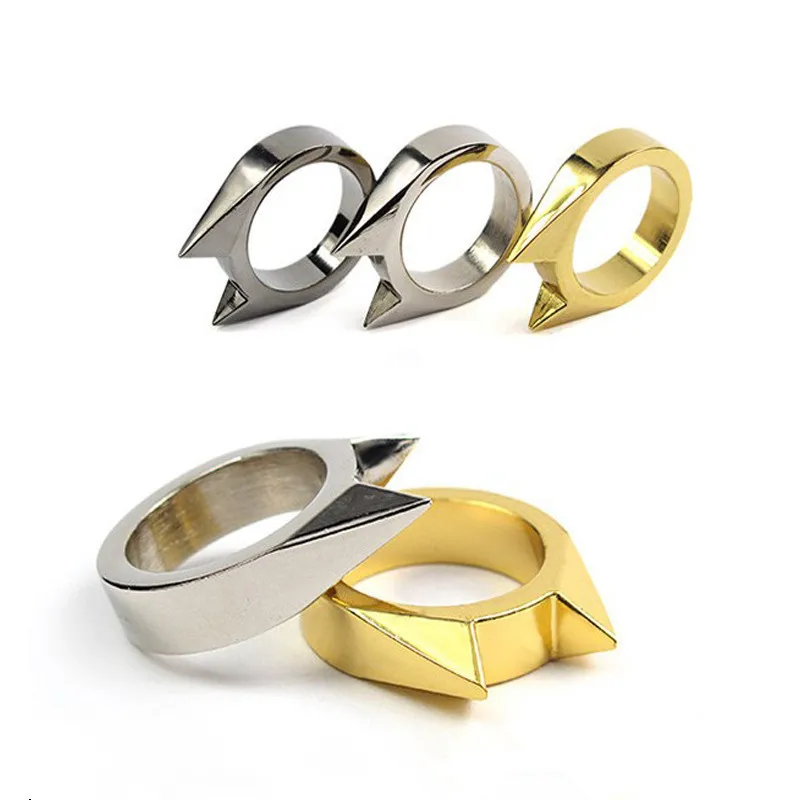 

Random 1pcs Self Defense Ring Personal Defense Weapons Men Women Survival Protection Finger Ring Safety Tool Stainless Steel