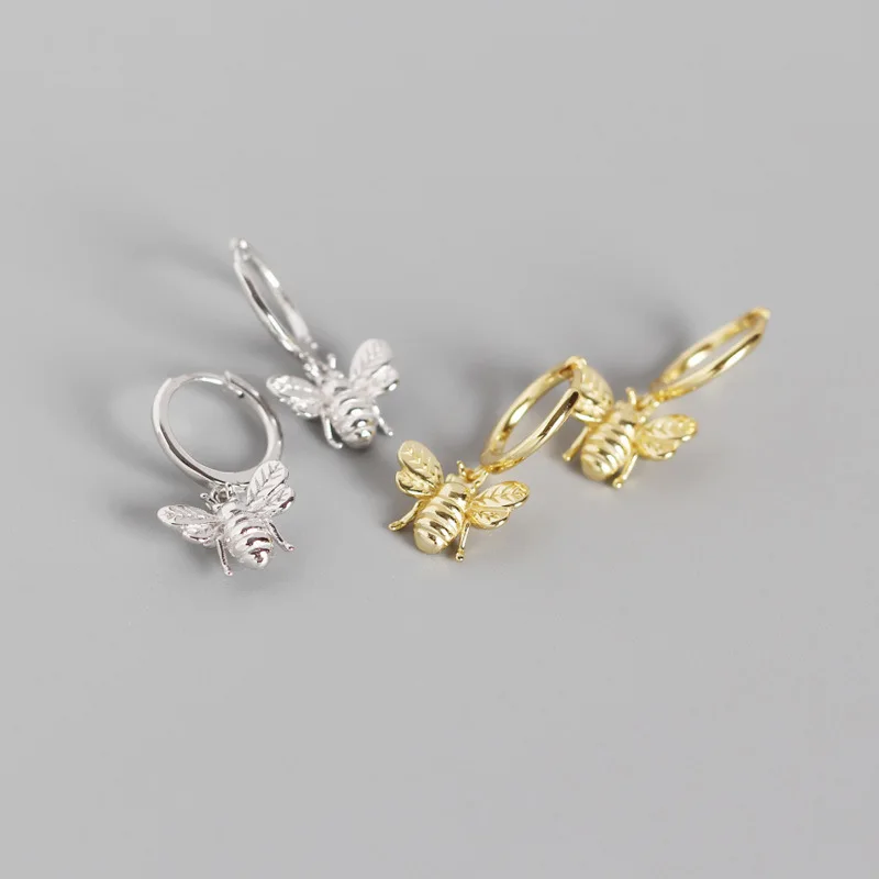 INS 925 Sterling Silver Earring Elephant Rhinoceros Small Hoop Earrings for Women Simple Gold Parrot Round 2020 | Украшения и