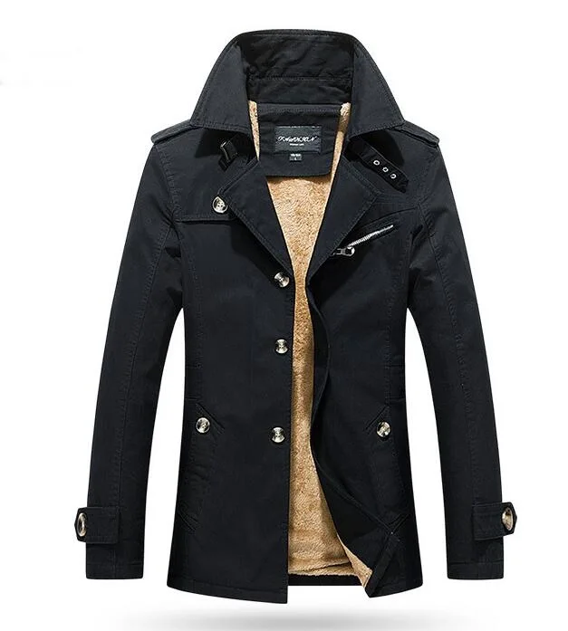 Тренч мужской модная ветровка теплая верхняя одежда Брендовое пальто длинный
