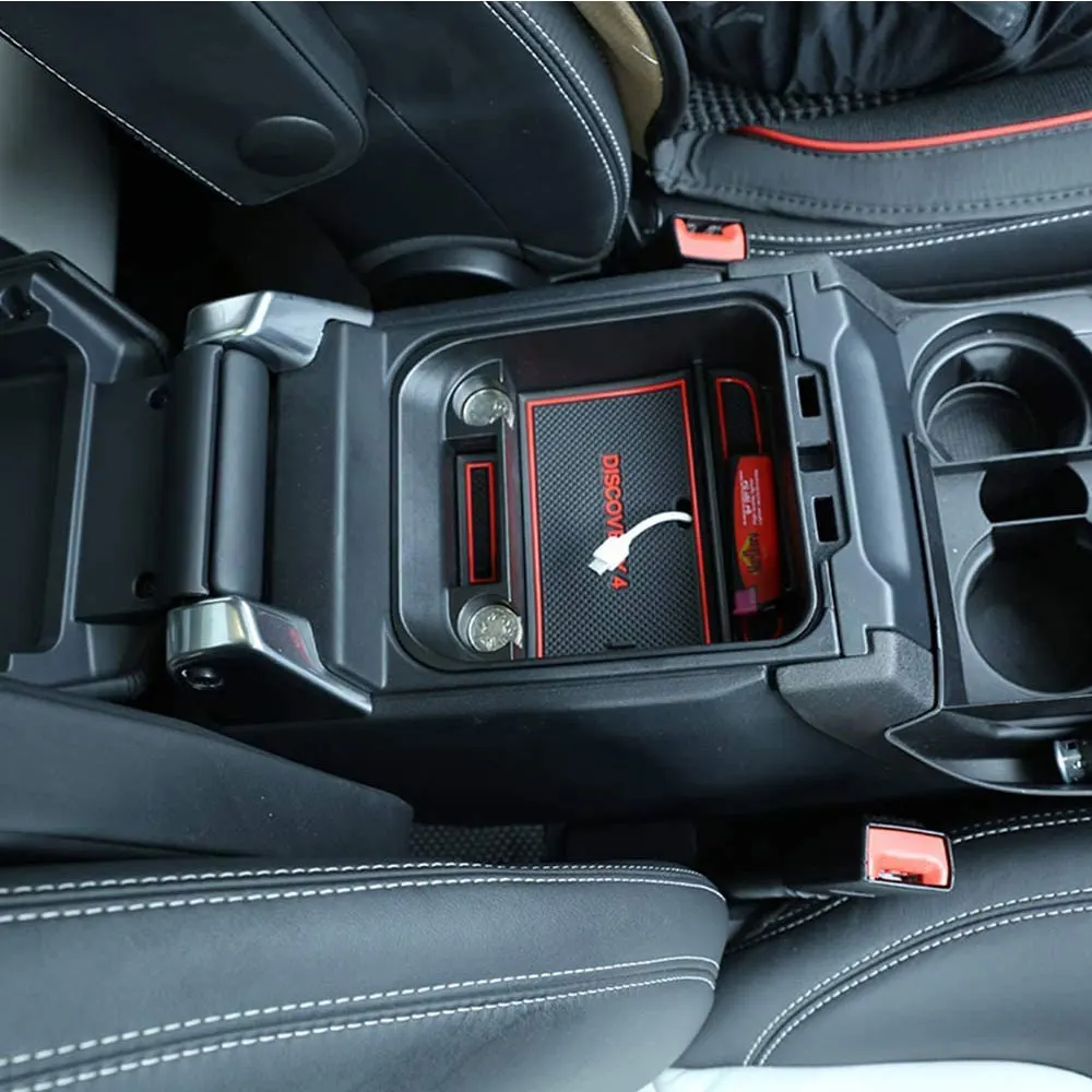 Satin Al Land Rover Discovery 4 Için (buzdolabı) Saklama Kutusu Organizatör Kol Dayama Merkezi Konsol Havasız Ortam Kabini Ile Kaymaz Mat