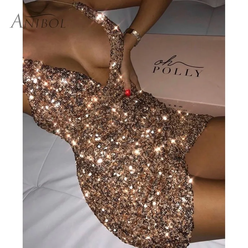 Платье с золотыми блестками элегантное облегающее мини платье глубоким v