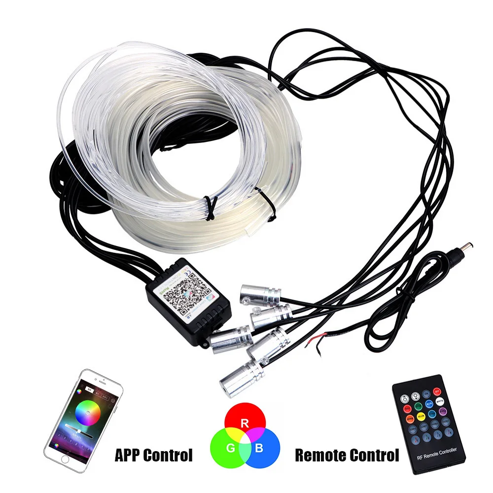 

12V 6m Strip RGB LED Car Interior Lights Ambient Lamp Door Seat Cluster Decoration BT/RF Wireless Caravan Automobile Accessories