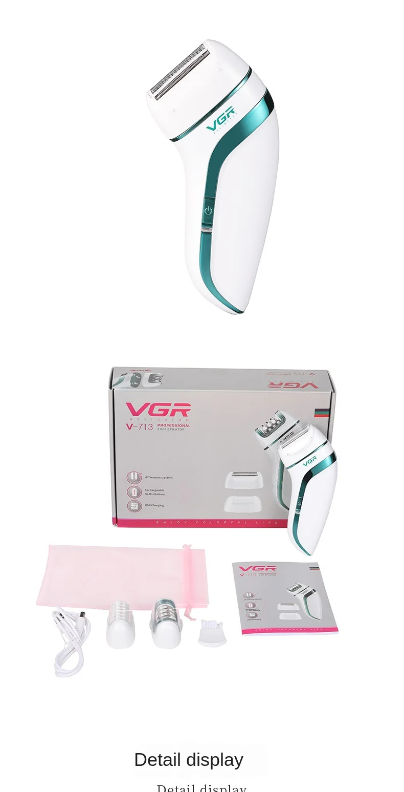 

3 in 1 Rechargeable epilator women facial hair remover chin female epilator face depilation leg body shaver callus remover USB