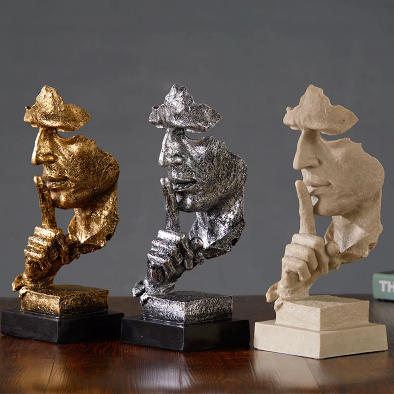 Статуэтка абстрактной скульптуры из золота украшение для дома современное