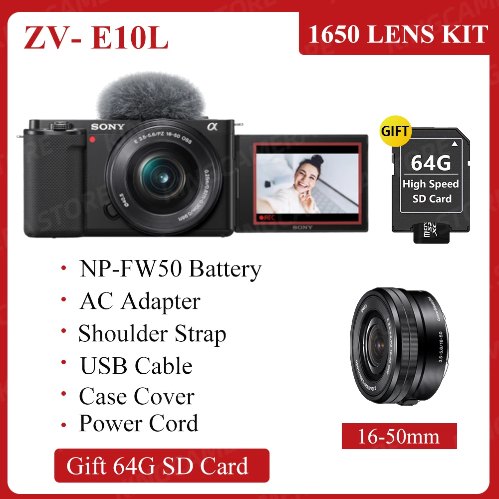 SONY ZV-E10 / ZV-E10L Alpha-ZV-E10 Сменный объектив беззеркальный корпус камеры Vlog + 16-50 мм