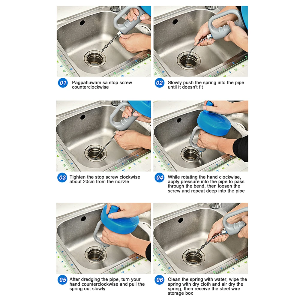 Ручной инструмент для блокировки канализационной трубы в кухонном туалете