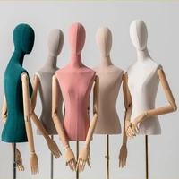 high quality wood arm color female full mannequin body stand dress cloth jewelry flexible womenadjustable rackdoll 1pc d405