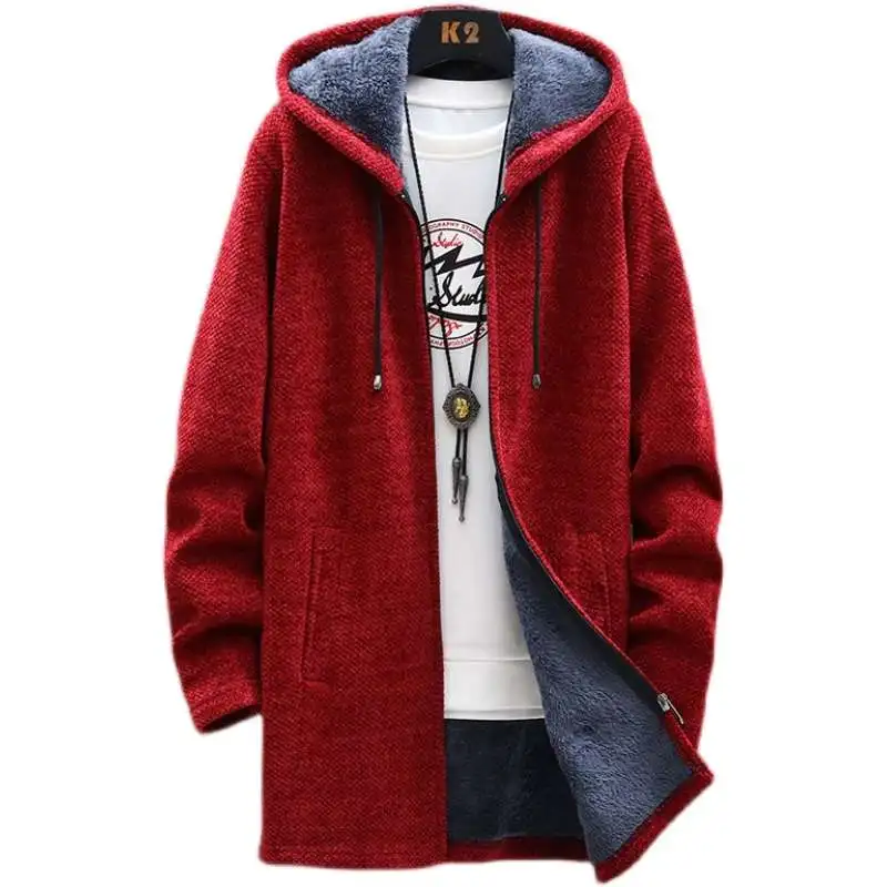 

2020 Winter New Men's Pullover Chunky Knit Cardigan Men's Hooded Coat Men's Slim Knitted Sweater M-3XL