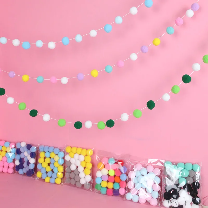 Радужный меховой шар Leeiu 2 м баннер на день рождения гирлянда Рождественское