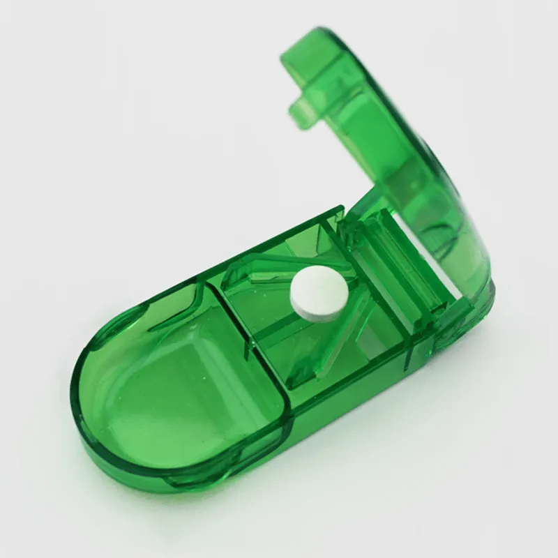 Portable Plastic Pill Table Splitter Medicine Half Holder Storage Pillbox Compartment with Staineless Steel Cutter Divider Case | Дом и сад