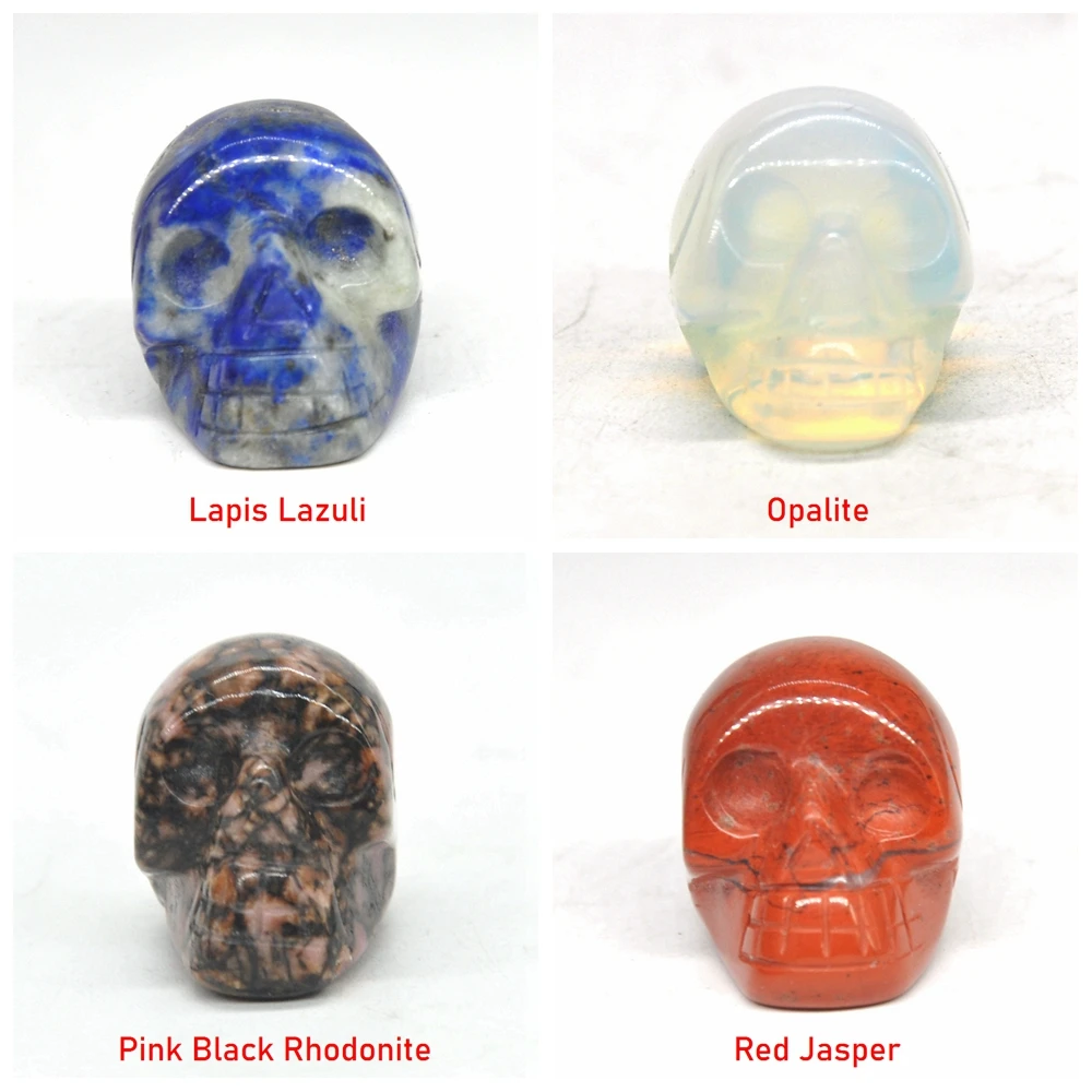 Статуэтка с черепом 1 дюйм резное украшение из натурального камня исцеляющий