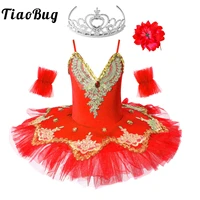 3pcs girls ballet dress set swan ballet costume dance leotard with mesh tutu dress kids ballet clothes