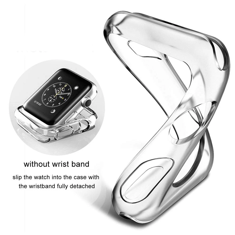 Soft Shell Protector Case Cover Protective Frame Band Bumper For Apple Watch Series SE/6/5/4/3/2 38mm 40mm 42mm 44mm Accessories