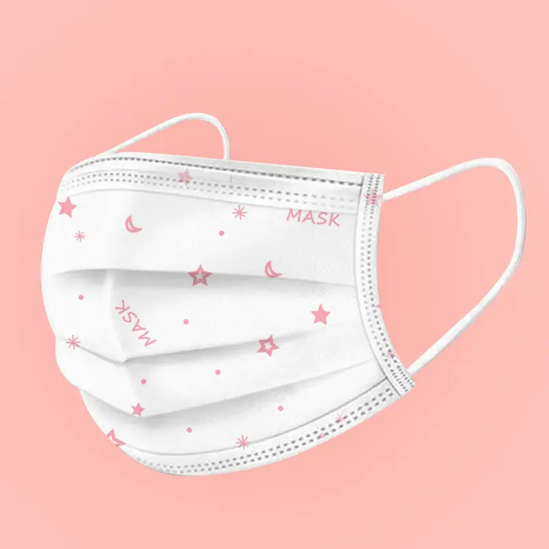 

50pcs Cartoon Kids Disposable Mask 3 Layer Child Filter Hygiene Thicken Children's Face Mouth Mask Earloop Fast Delievry