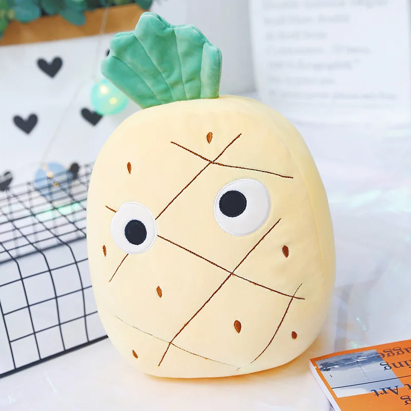 

3pc Lovely pineapple Strawberry watermelon fruit vegetable food Anti-stress soft creative pillow cushion plush doll Kid toy gift