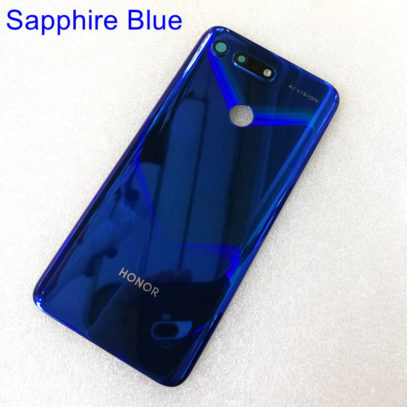 Для huawei Honor вид 20 Батарея крышка задней стороны специально для Корпус задний Чехол для Honor V20 Батарея чехол с Камера линза для цифрового преобразователя - Цвет: Sapphire Blue