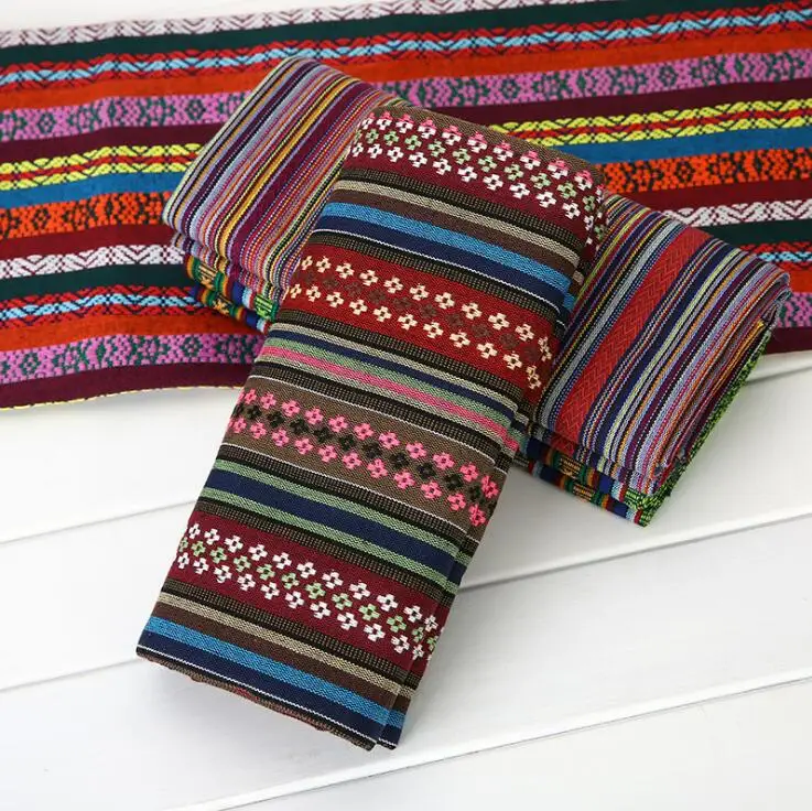 National style cloth cotton linen sofa towel pillows decorative curtain fabrics | Fabric