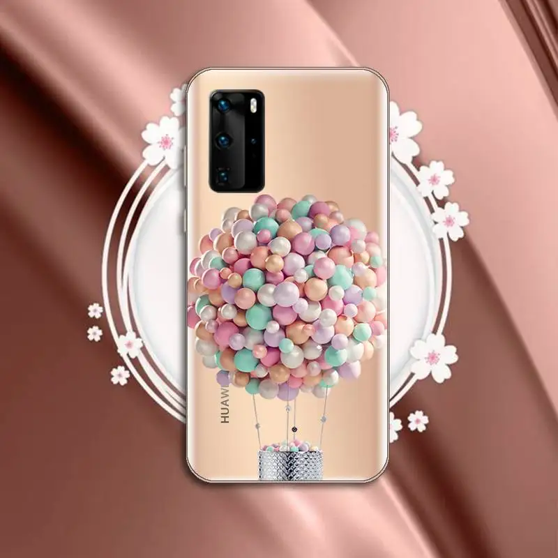 

Love Heart Balloon Fundas Phone Case Transparent for Huawei P honor 8 10i 20 30 40 smart 2019