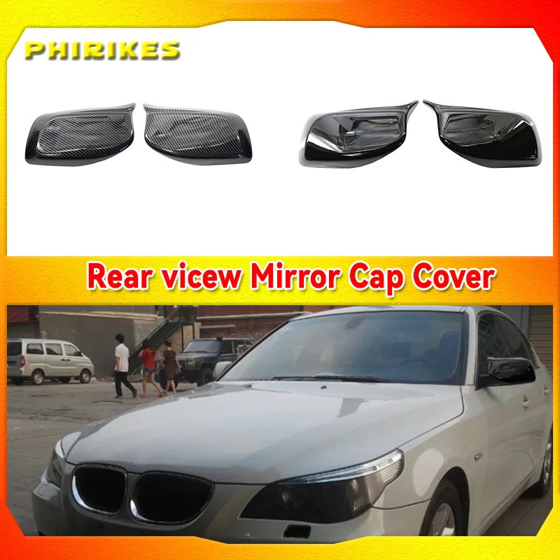 

Carbon Fiber Car Rear View Door Wing Mirror Side Mirror Cover Caps Shell Case for BMW E60 E61 E63 E64 5 Series Model 2004-2008
