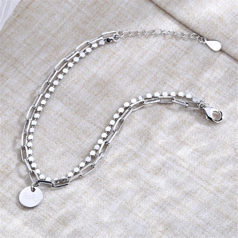 Оптовая продажа Прямая поставка двухслойные браслеты с буквами Lucky Bean женские