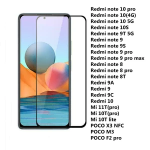 for xiaomi redmi note 10 pro tempered glass for redmi note 10 pro full cover screen protector for redmi note 9 t 10 pro glass free global shipping