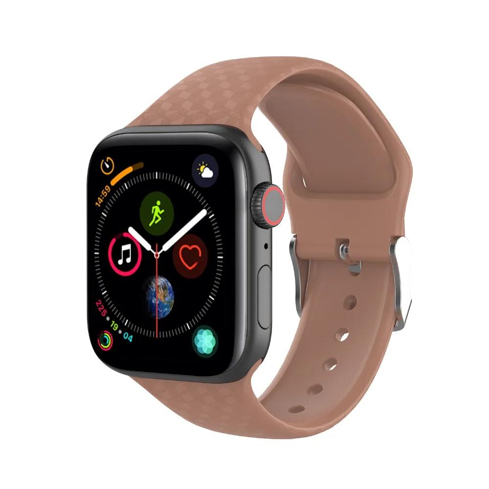 3D текстура Silicond ремешок для наручных часов Apple Watch 4 38 мм 40 мм 42 44 мм Спортивные Мягкие модные ремешки наручных часов Iwatch серии 4/1/2/3