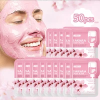 50pcs laikou japan sakura mud face mask anti wrinkle night facial pack skin clean dark circle moisturize anti aging for facecare