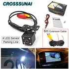 CROSSSUNAI Автомобильная камера заднего вида, парковочная HD-камера заднего вида с ночным видением, универсальная фотокамера, IP67, угол обзора 170 градусов, 4 светодиодный, цветное изображение