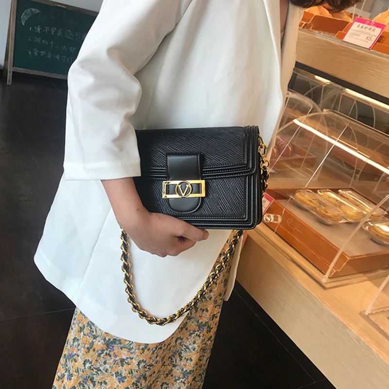 

Metal Lock Decoration Crossbody Bag for Women 2020 Fashion Simple Shoulder Messenger Flap Bags Ladies Fashionable Purse Sac Luxe