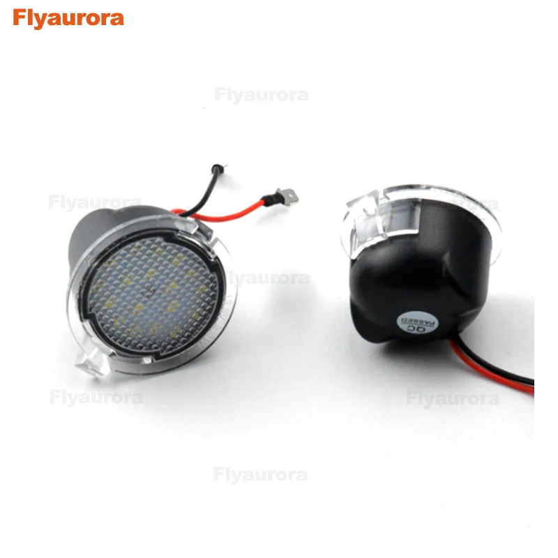 Flyaurora, 1 пара, светодиодный фонарь для автомобиля, для фокусировки, светодиодный, боковое зеркало для автомобиля, лужа, логотип, светильник, зеркало заднего вида, прожектор, светильник для Ford Focus