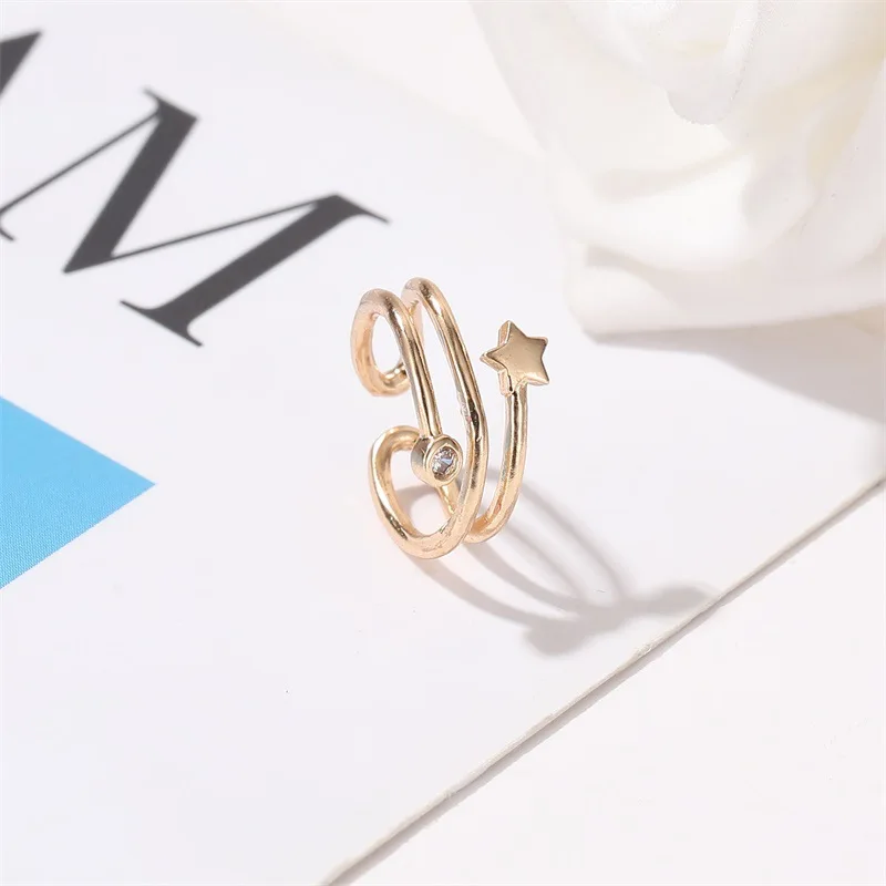 Корейские минималистичные милые серьги стразы хрустальные звезды пентаграмма